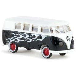 BREKINA AUTOMODELLE HO 1960's VW Kombi T1b Van Black W/Flam