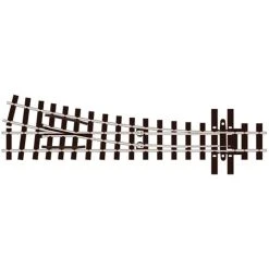 PECO OO9/HOe Streamline Turnout (Mainline Sleepers) Medium Radius Right Hand Code 80