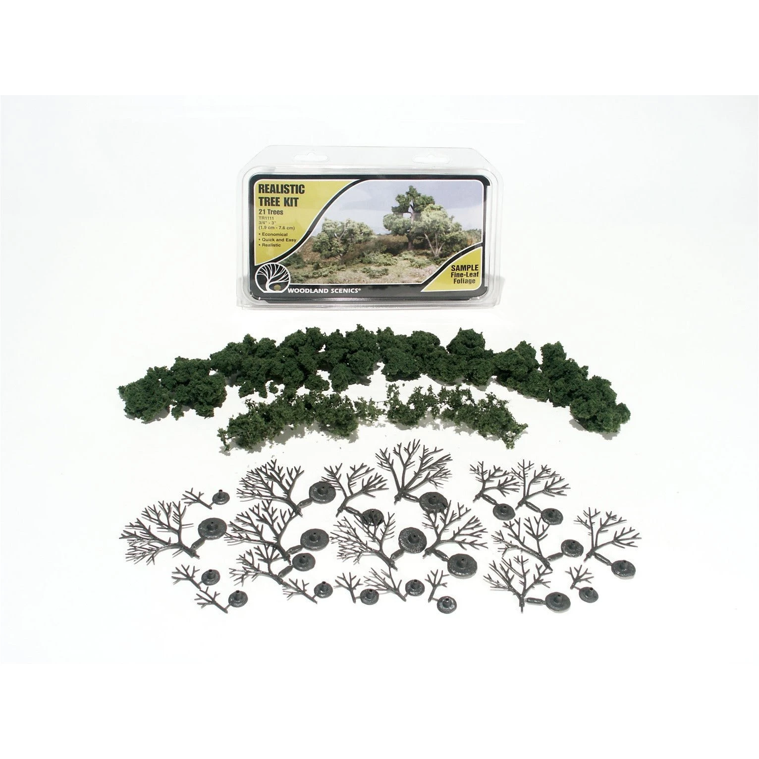WOODLAND SCENICS 3/4" To 3" Medium Green Realistic Tree Kit 4 WOODLAND SCENICS 3/4" To 3" Medium Green Realistic Tree Kit - Image 2