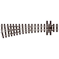 PECO OO9/HOe Streamline Turnout (Mainline Sleepers) Medium Radius Left Hand Code 80