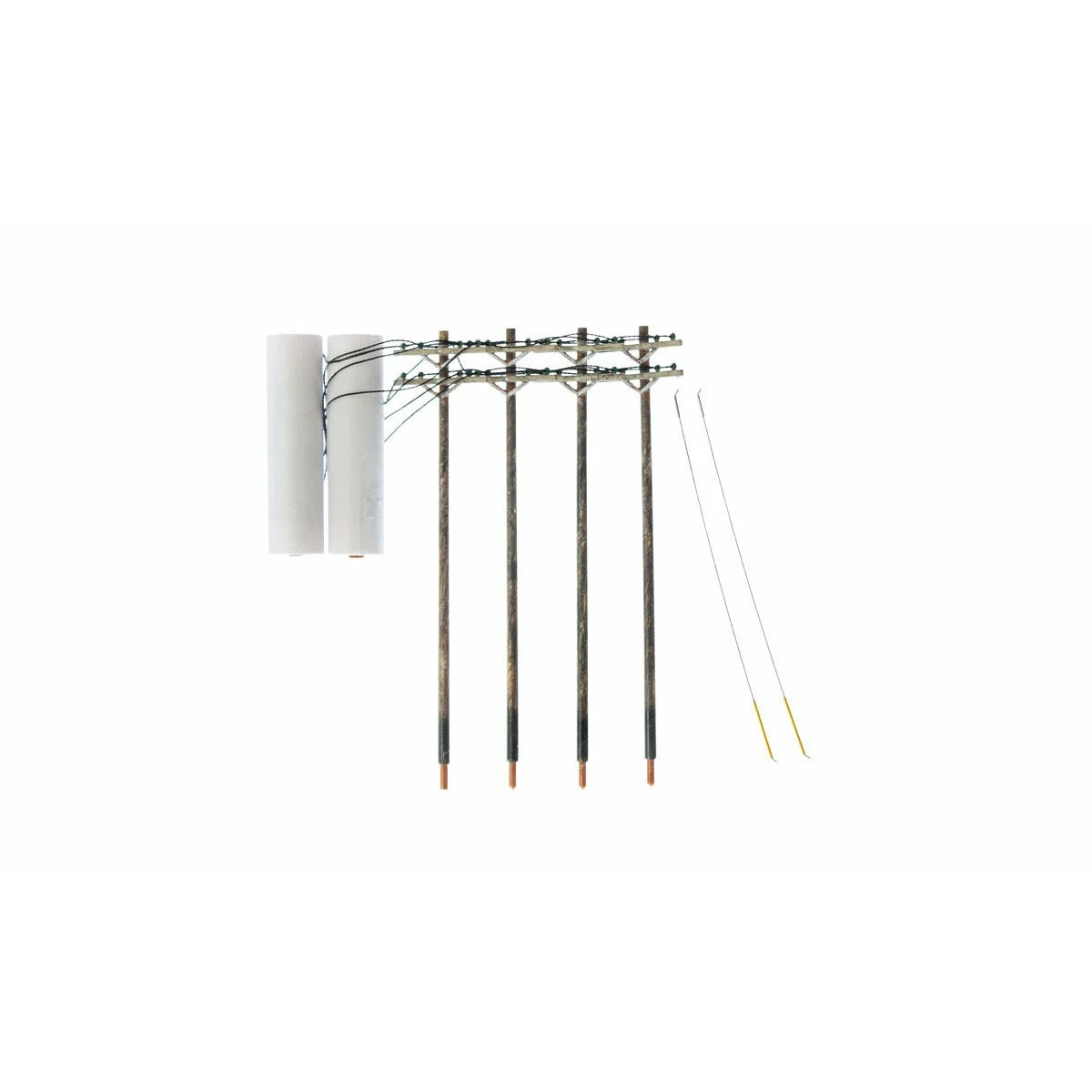 WOODLAND SCENICS Pre-Wired Poles - Double Crossbar - HO Sca 3 WOODLAND SCENICS Pre-Wired Poles - Double Crossbar - HO Sca