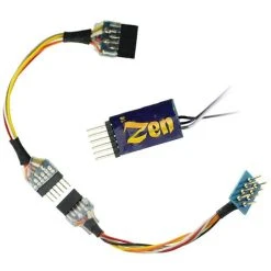 DCC CONCEPTS Zen Blue+ Decoder: NEM651 6-Pin Direct & Harne