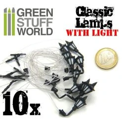 GREEN STUFF WORLD Plastic Classic Wall Lamps Pack X 10