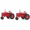 SCENEMASTER HO Scale Farm Tractor Red X 2 -Walthers shop farm tractor 2 pack assembled 949 4160 big