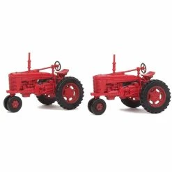 SCENEMASTER HO Scale Farm Tractor Red X 2