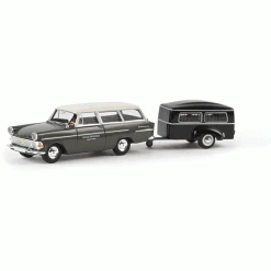 BREKINA AUTOMODELLE HO Opel Rekord Station Wagon With Small Funeral Trailer